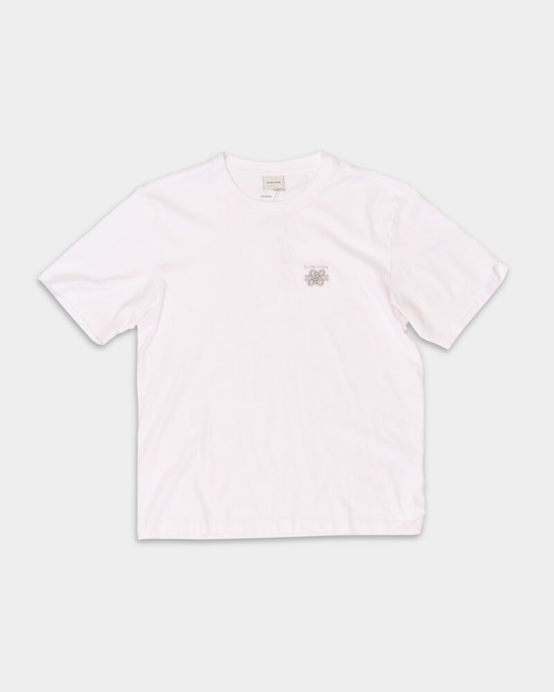 Filling Pieces Men's Embroidered Knot White T Shirt 744998619010