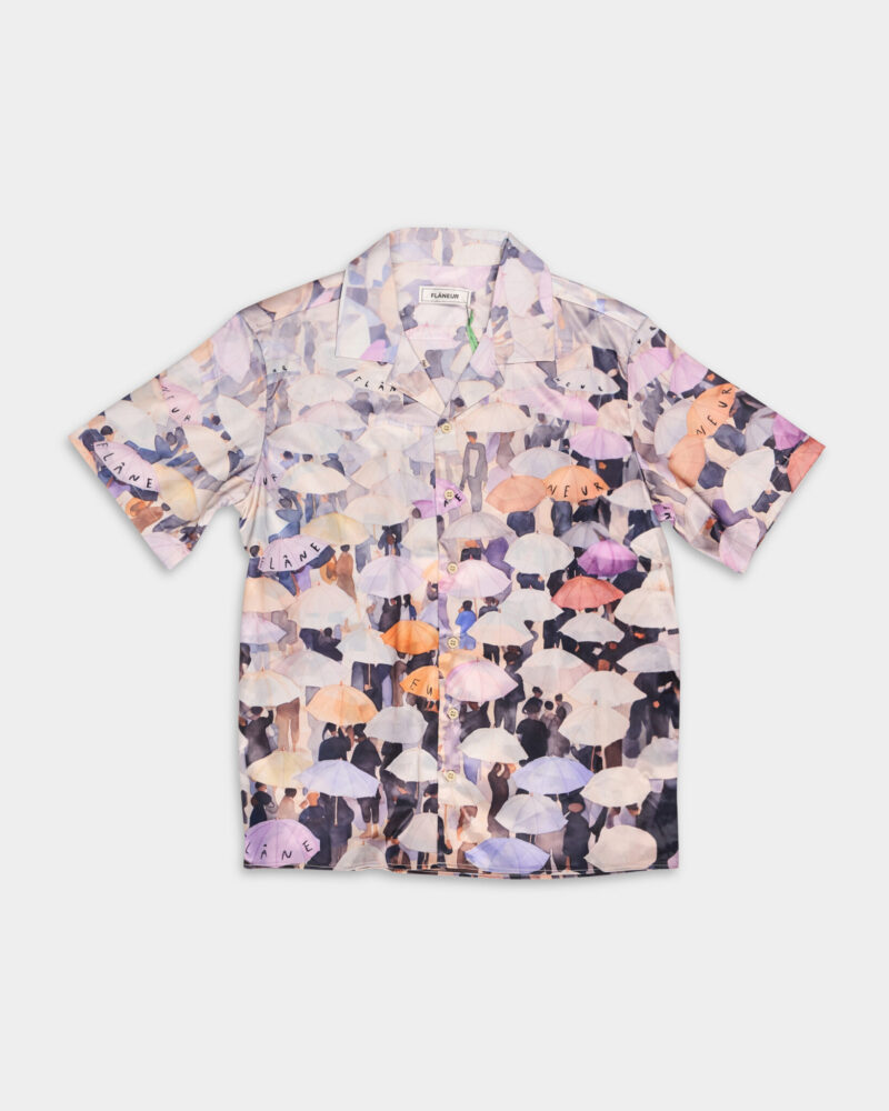 Flaneur Men's Umbrella Viscose Shirt Purple F14156