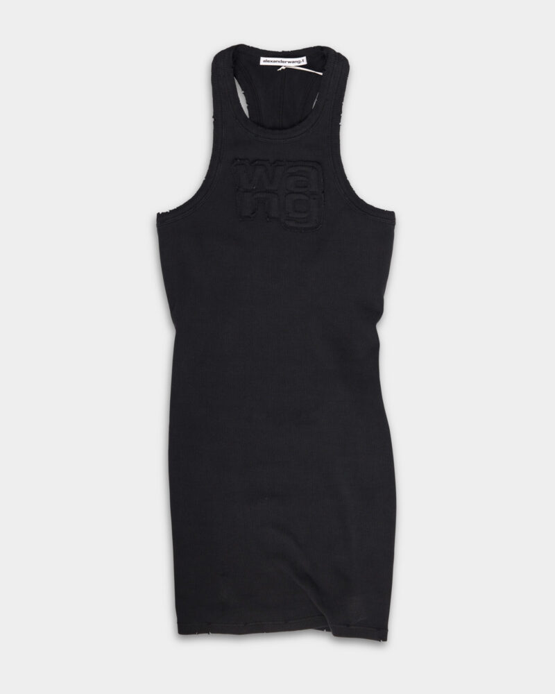 Alexander Wang Ladies Distressed Edge Mini Dress Washed Magnet 4CC3246258 027A