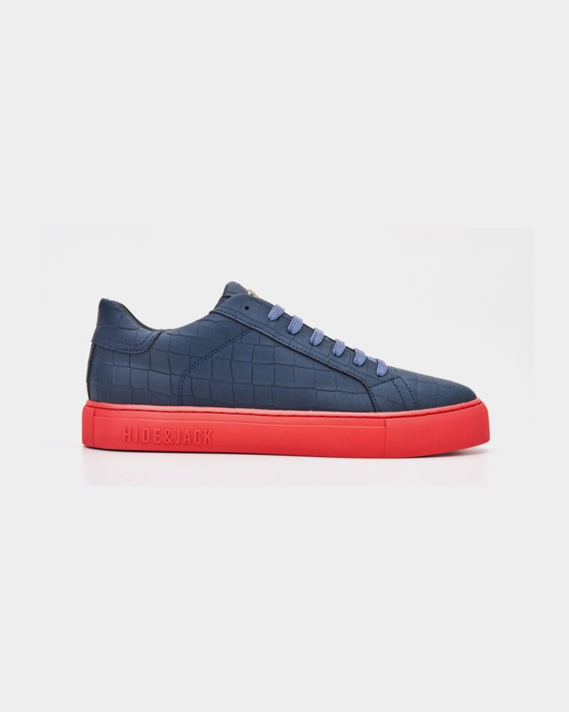 (Core) Hide & Jack Men's Essence Idro Nubuck Low Top Sneaker Blue Red