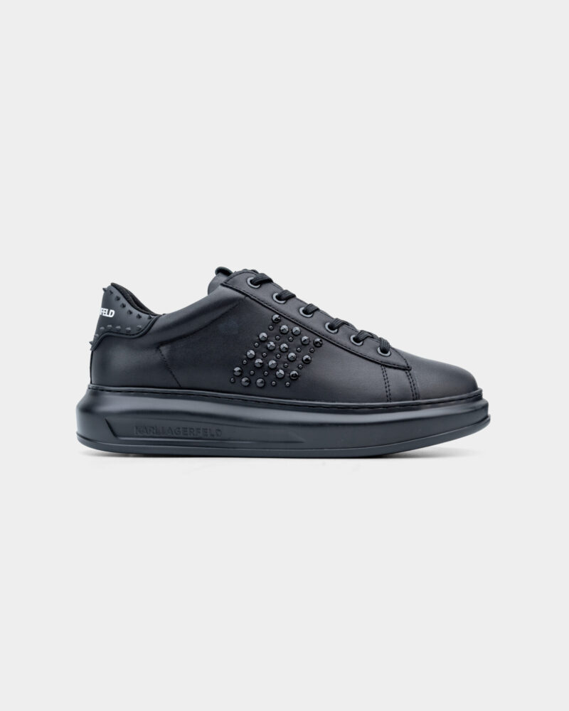 Karl Lagerfeld Men's Kapri Stud Kounter Lo Lace Black Lthr/Mono KL52574 00X
