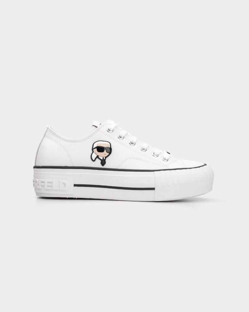 Karl Lagerfeld Ladies Kampus Max NFT Twin Patch Lo White Lthr KL60425T 011