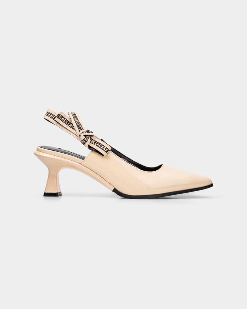 Karl Lagerfeld Ladies Panache II Ribbon Sling Cream Textured Lthr KL30808A 1H1