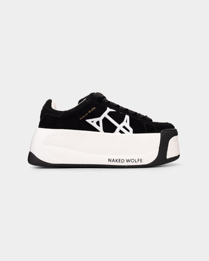 Naked Wolfe Ladies Scandal Black Hairy Suede Sneaker SCANDAL 00007