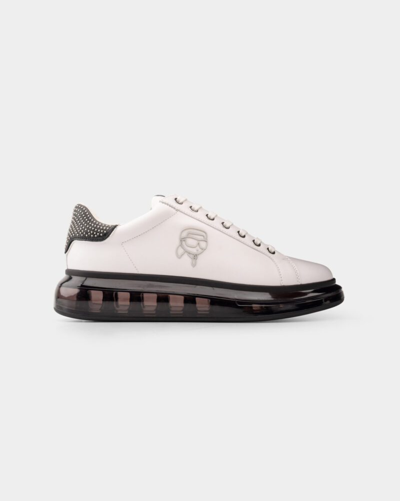 Karl Lagerfeld Men's Kapri Kushion Plexi NFT Lo White Lthr w/Black KL52631N 010