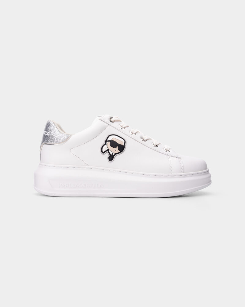 (Core) Karl Lagerfeld Ladies Kapri NFT Lo Lace White Lthr w/Silver KL62530N 01S