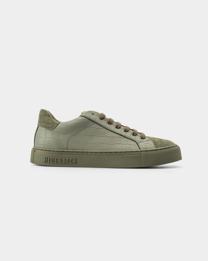 Hide & Jack Men's Low Top Sneaker Essence Double Green Green Sole EDOBL GRNGRN
