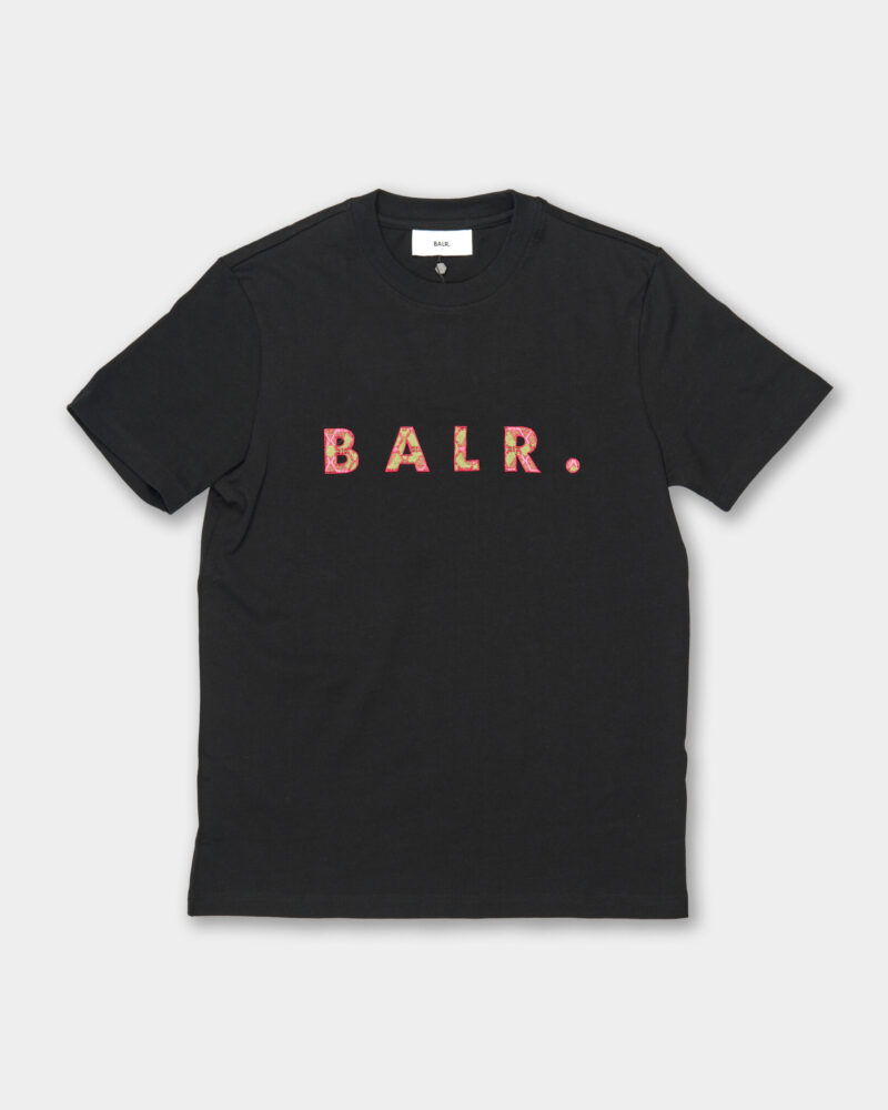 BALR Monogram Embro Regular Fit T Shirt B1112.1267 Jet Black/ Tibetian Red