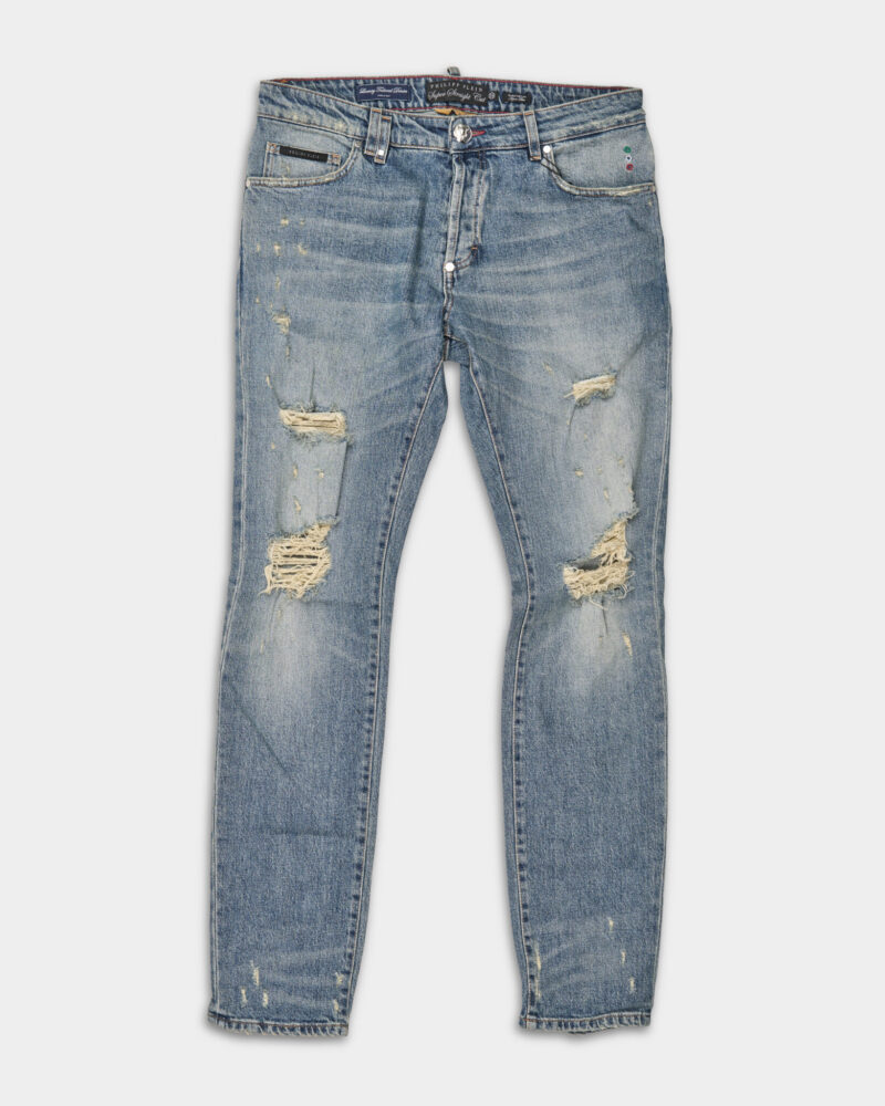 Philipp Plein Men's Super Straight Cut Denim Trousers MDT3775 PDE004N 07A