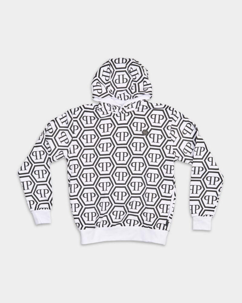 Philipp Plein Men's Monogram Hoodie Sweatshirt MJB3276 PJO002N 01