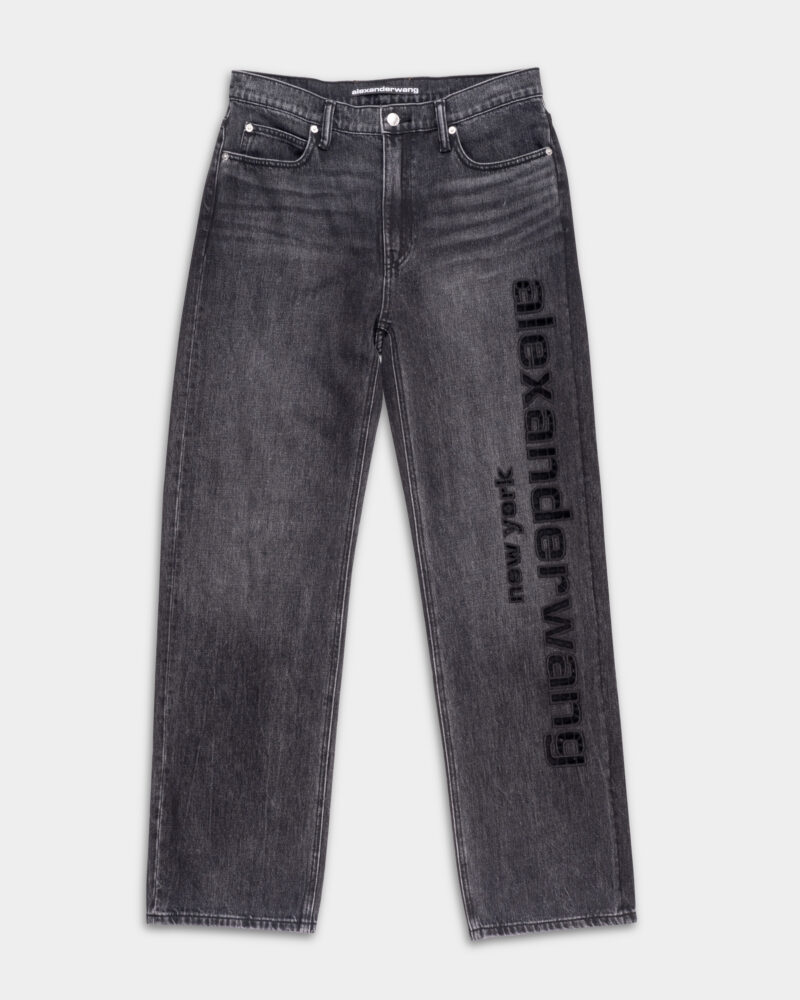 Alexander Wang EZ Slouch Logo Cut Out Embroidery Grey Aged 4DC1254691 015