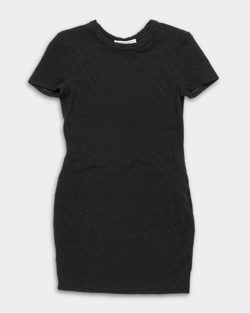 Alexander Wang Crew Neck Short Sleeve Dress Black 4CC1246235 001