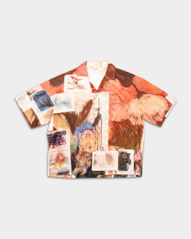 DOMREBEL Wallflower Camp Collar Shirt Red