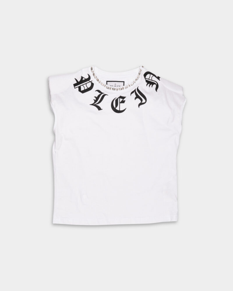 Philipp Plein Women's Shoulder Pads Tank Top Gothic Plein WTK3337 PJY002N 01