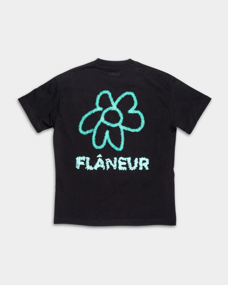 Flaneur Men's Flower Doodle T Shirt Black F14017
